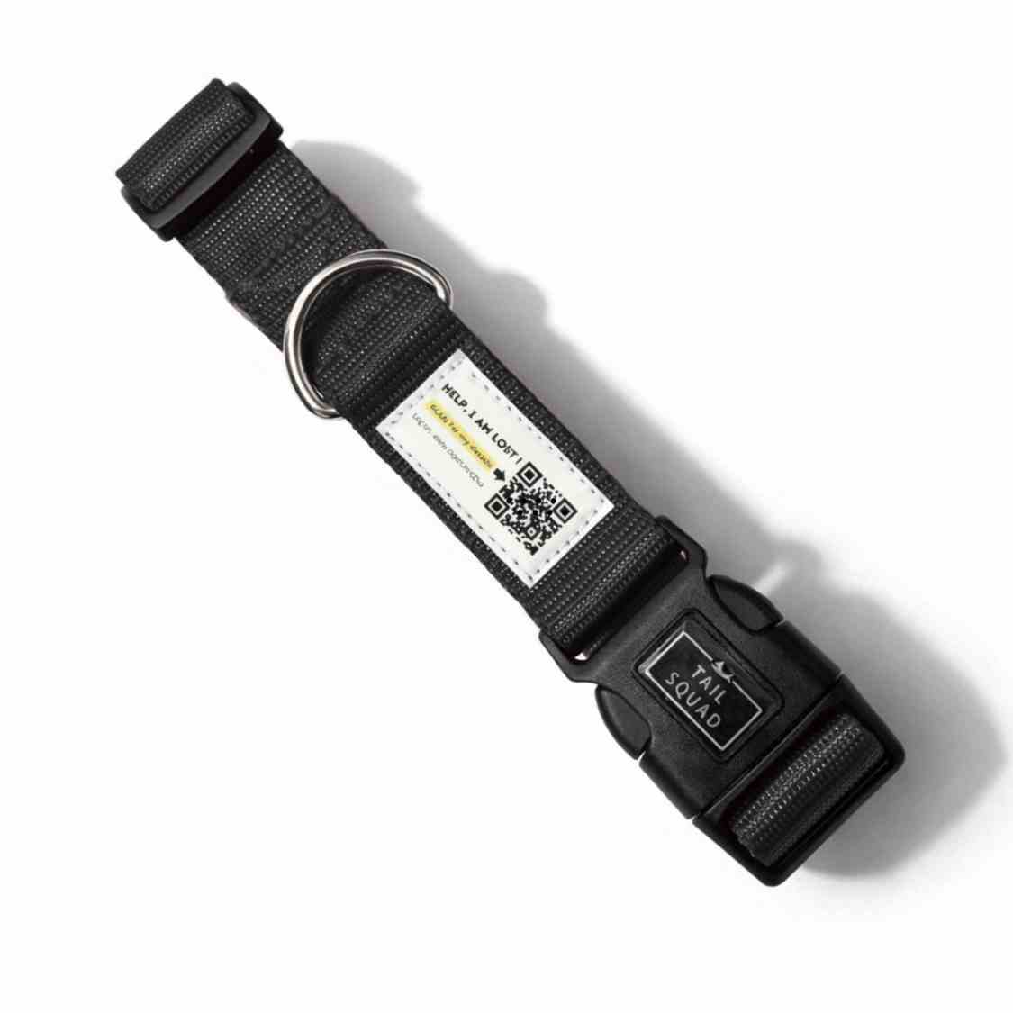 Pet Collar With QR Code | Smart ID Safety Collar For Dogs (Black)