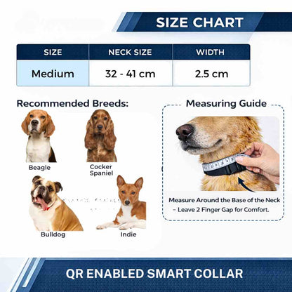 Pet Collar With QR Code | Smart ID Safety Collar For Dogs (Red)
