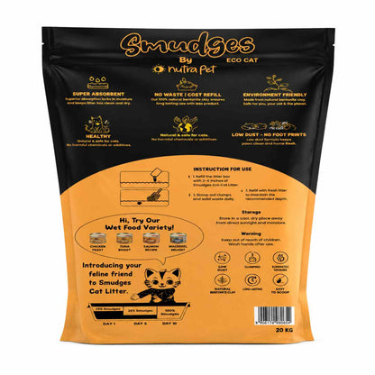 Smudges Eco Bentonite Cat Litter 20kg | Clumping & Baby Powder Scented