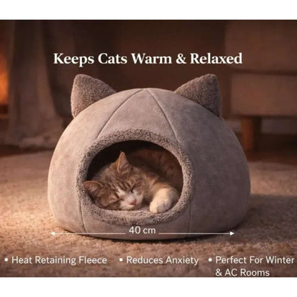 Foldable Cat House Bed | Cozy Indoor Cat Cave With Cushion