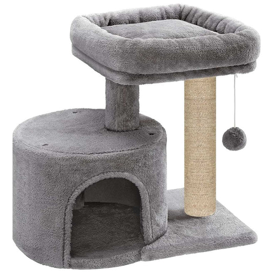 Cat Tree with Scratching Post, Condo and Toy Ball, 19 Inch x 12 Inch x 18 Inch