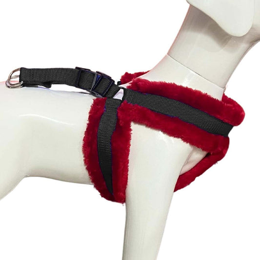 Nylon Dog Harness Soft Fur Padded With Adjustable Straps