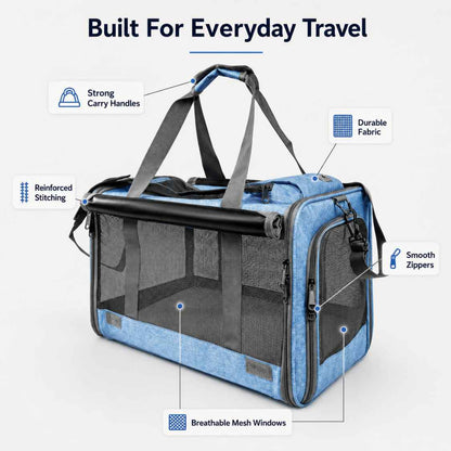 Foldable Cat Carrier Bag With Mesh Window For Travel