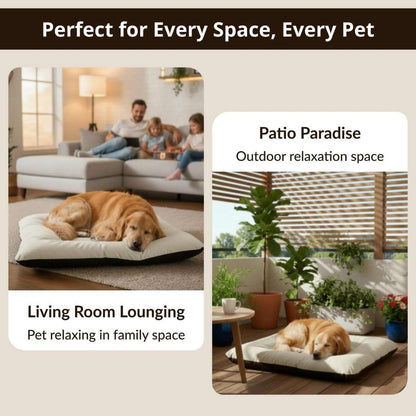 Reversible Pet Bed Washable Velvet Bed With Soft Mattress For Dogs & Cats (Brown)