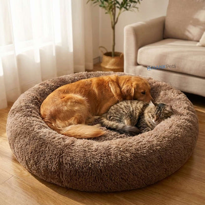 Round Donut Soft Pet Bed for Dogs & Cats