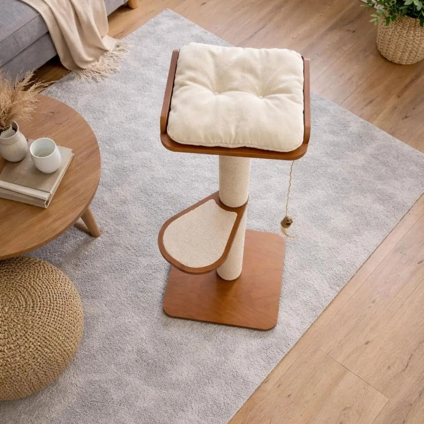 SlimFit Cat Tree | Space-Saving Wooden Climber for Indoor Cats