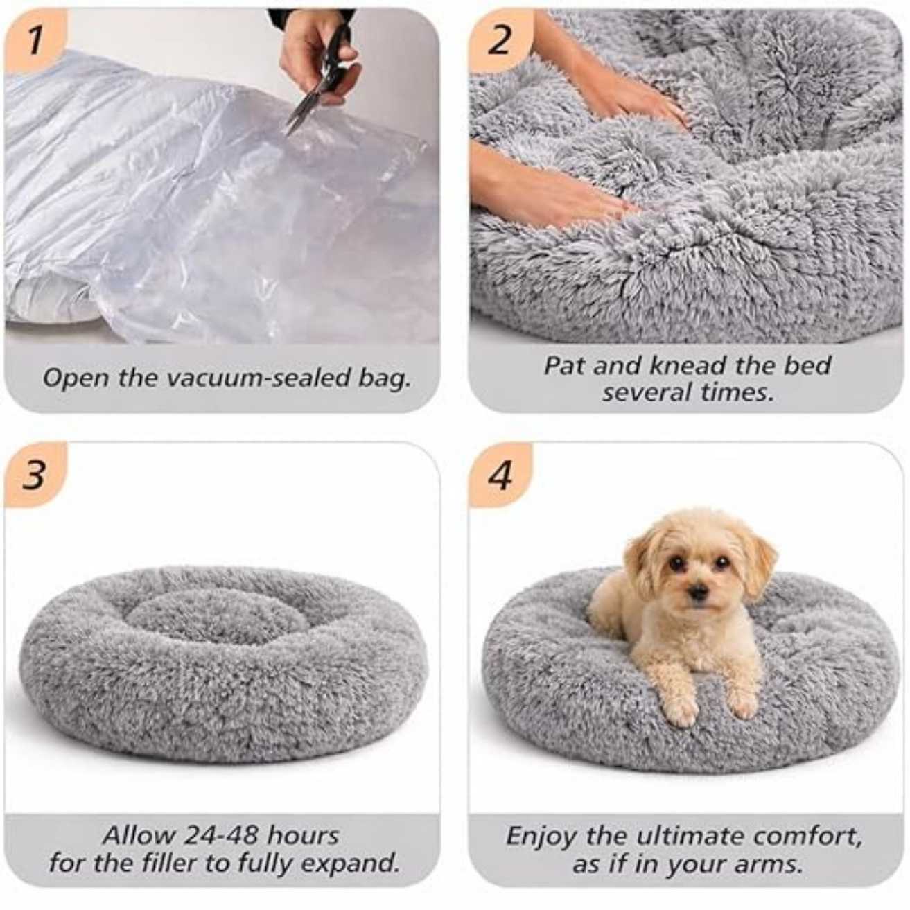 Donut Pet Bed for Cats & Dogs – Soft, Washable & Reversible