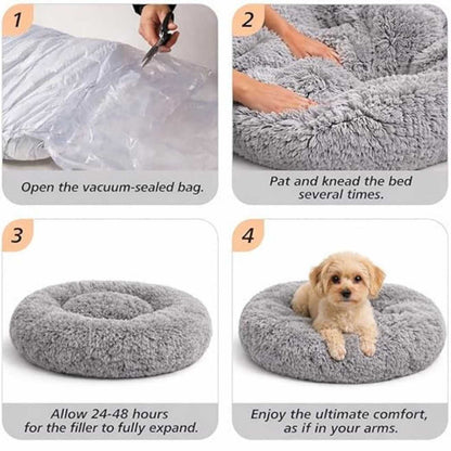 Donut Pet Bed for Cats & Dogs – Soft, Washable & Reversible