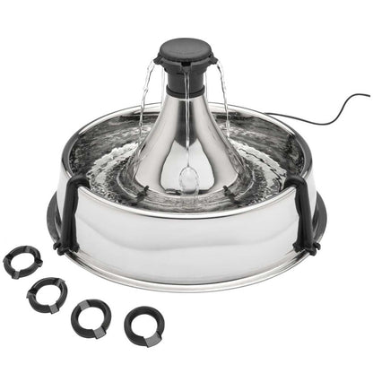 Stainless Steel 360 Pet Water Fountain for Dogs & Cats