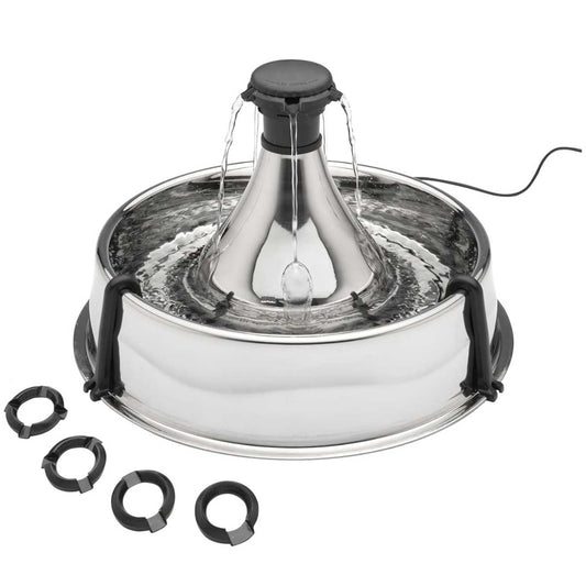 Stainless Steel 360 Pet Water Fountain for Dogs & Cats