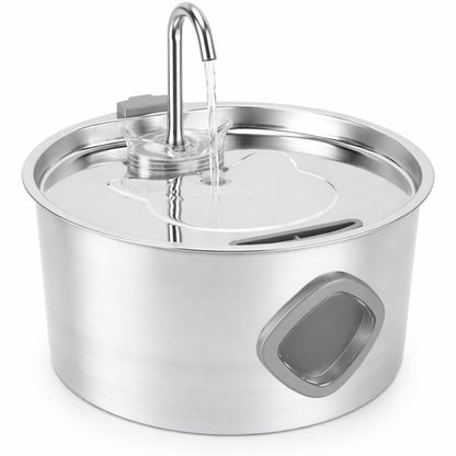 3.2L Stainless Steel Cat & Dogs Water Fountain with LED