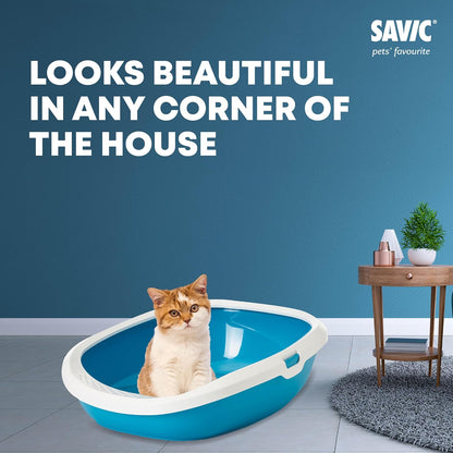 Gizmo Cat Litter Tray with Raised Rim for Cats & Kittens
