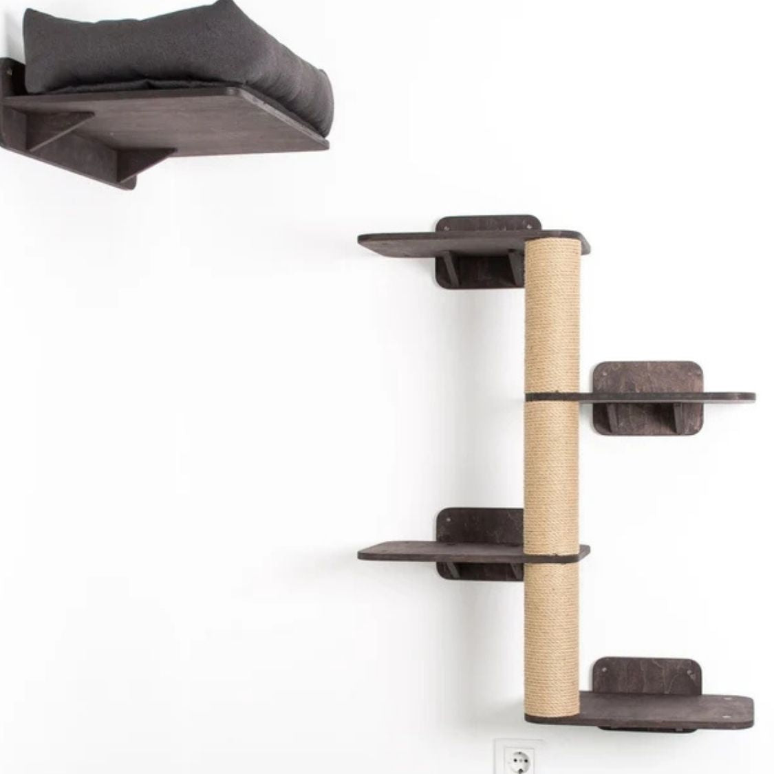 WallTrail Cat Climber | Wall-Mounted Cat Tree with Scratching Post, Climbing Steps & Perch