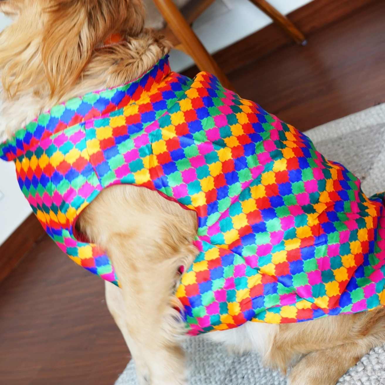 Multicolor Geometric Dog Kurta | Designer Party Wear for Dogs