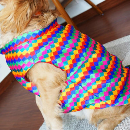 Multicolor Geometric Dog Kurta | Designer Party Wear for Dogs