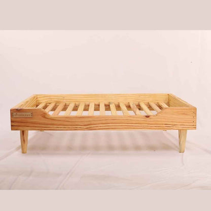 Large Wooden Pet Bed With Cushion | Comfortable Dog Bed