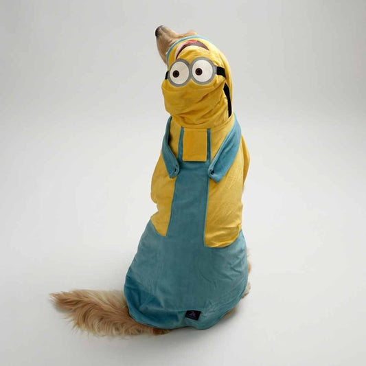 Furryfits Minion Mischief Hoodie | Playful Yellow Winter Pet Hoodie