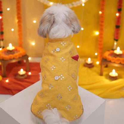 Sunshine Smiles Kurta for Dogs – Stylish Festive Wear for Pets