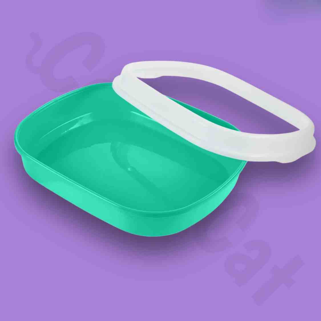 Turquoise Green Plastic Cat Litter Tray