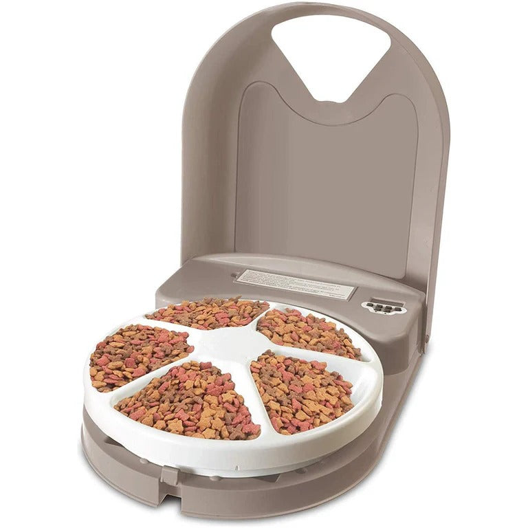 Automatic 5 Meal Feeder with Timer for Cats and Dogs