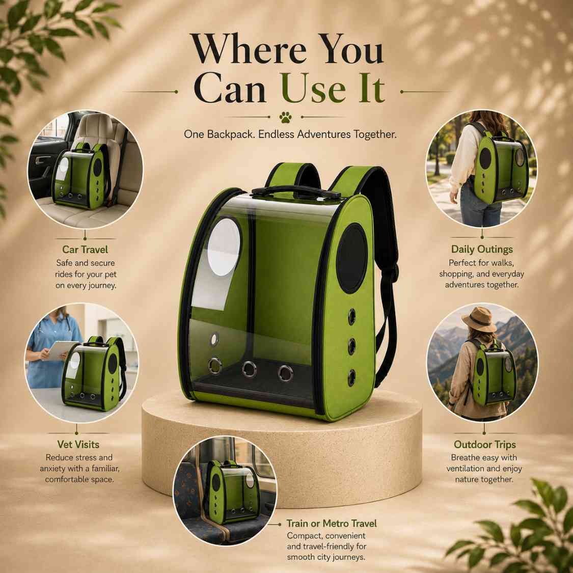 Pet Carrier Backpack With Transparent Window For Cats & Small Dogs