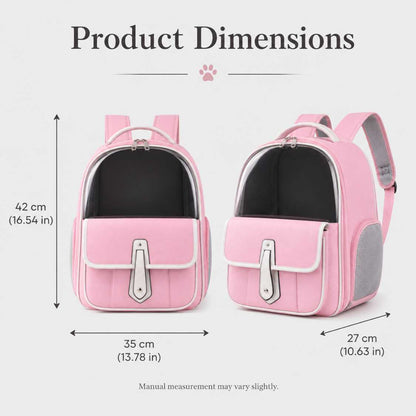 Breathable Pet Carrier Backpack With Front Pocket For Easy Travel