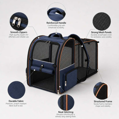 Expandable Pet Carrier Bag With Breathable Mesh Bag For Small Pets