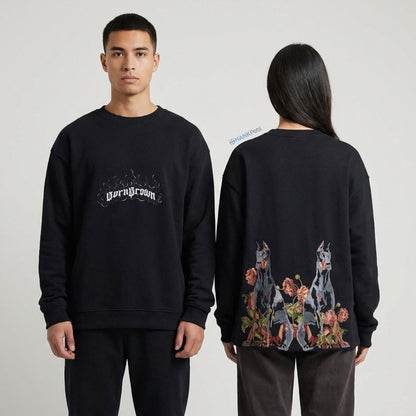 Unisex Twin Doberman Premium Embroidery Sweatshirt