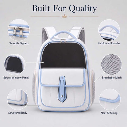 Pet Carrier Backpack For Cats With Breathable Mesh Sides