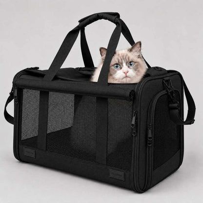 Foldable Cat Carrier Bag With Mesh Window For Travel