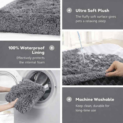 High Density Rebond Foam Pet Bed | Soft Washable Grey (Large)