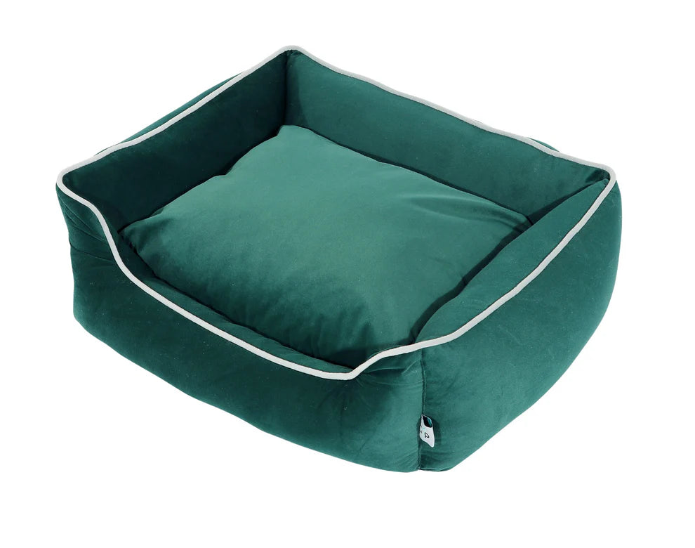 Polyester Rectangular Dog Bed Green | Soft & Comfortable Pet Bed