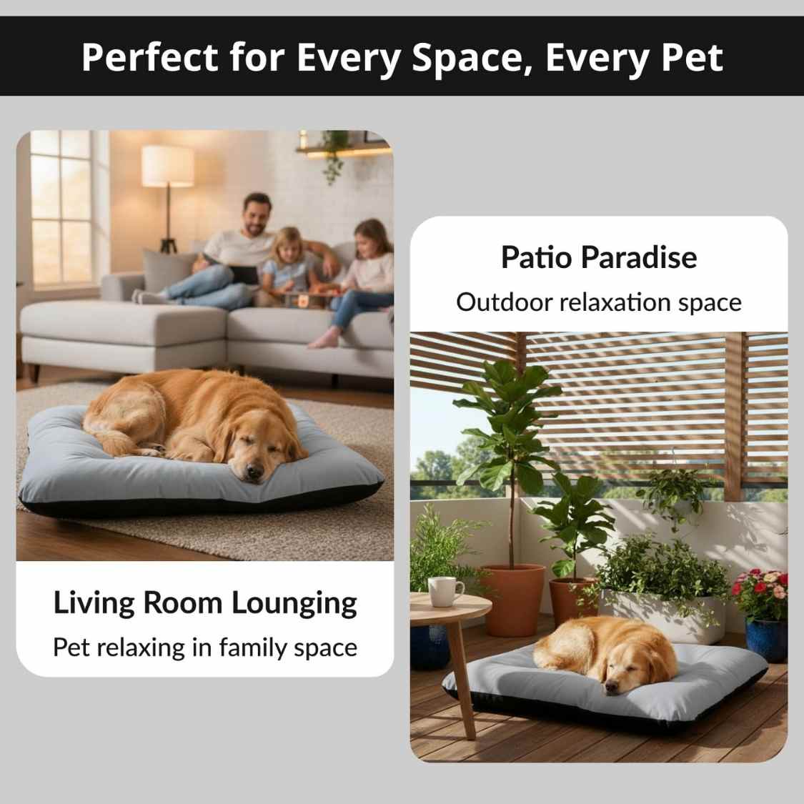 Reversible Pet Bed Washable Velvet Bed With Soft Mattress For Dogs & Cats (Grey)