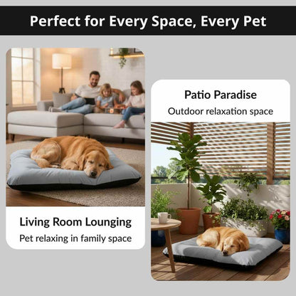 Reversible Pet Bed Washable Velvet Bed With Soft Mattress For Dogs & Cats (Grey)