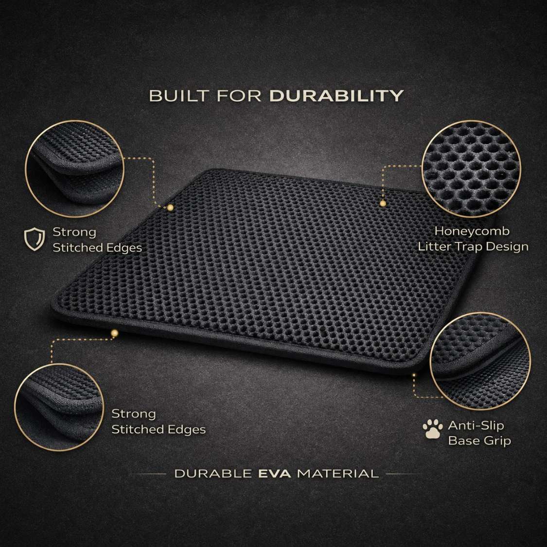 Double Layer Cat Litter Mat | Easy Clean Waterproof Litter Trapping Mat