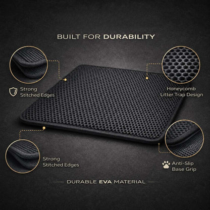 Double Layer Cat Litter Mat | Easy Clean Waterproof Litter Trapping Mat