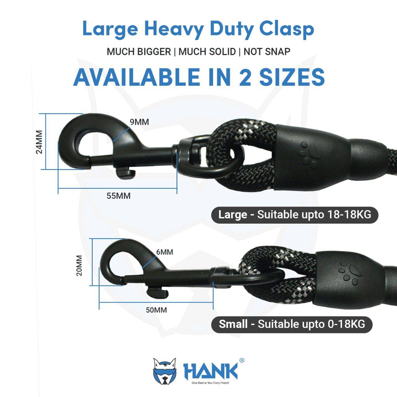 Hank Dog Leash Black