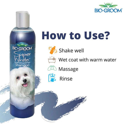 Bio Groom Pet Shampoo | Bright White Coat & Deep Clean 355ML