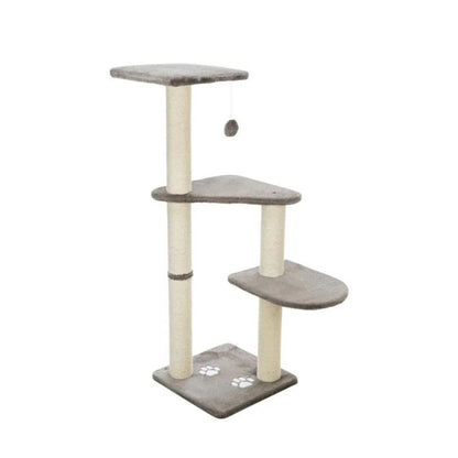 Altea Scratching Wave on Post with Paw Print for Cats (White/Grey)