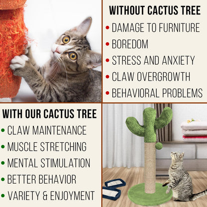 Cactus Cat Scratching Post Tower (20x16 in)