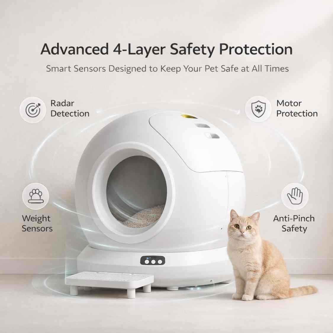 Smart Automatic Cat Litter Box | Self Cleaning WiFi Enabled Cat Toilet