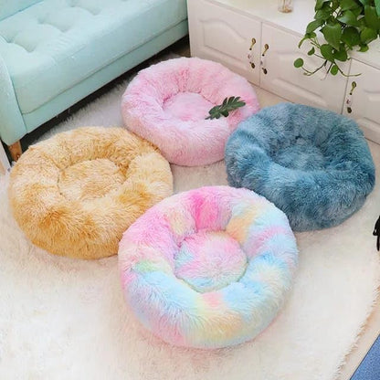 Round Donut Pet Bed for Cats & Dogs | Washable