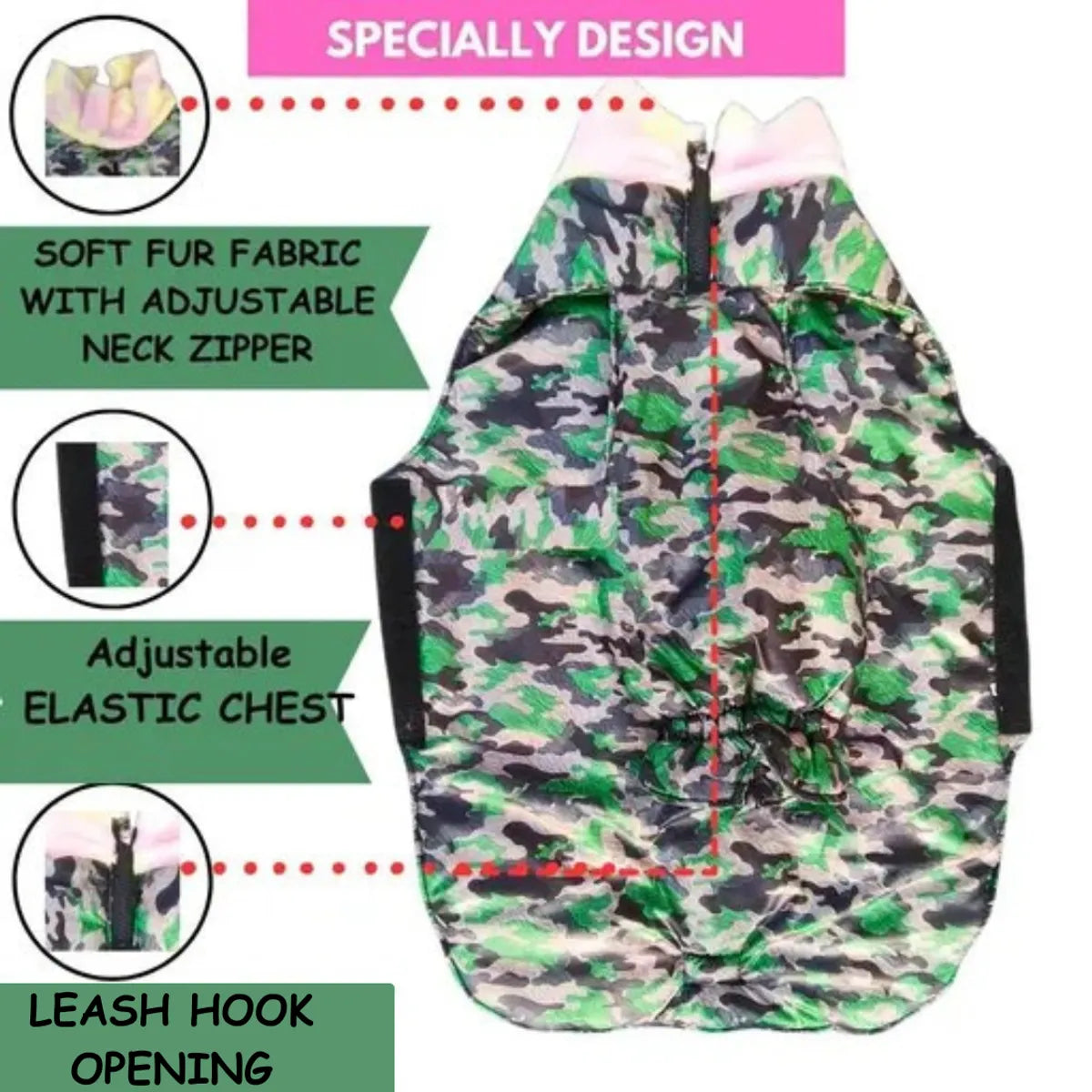 Dog Winter Jacket | Waterproof Windproof Army Coat