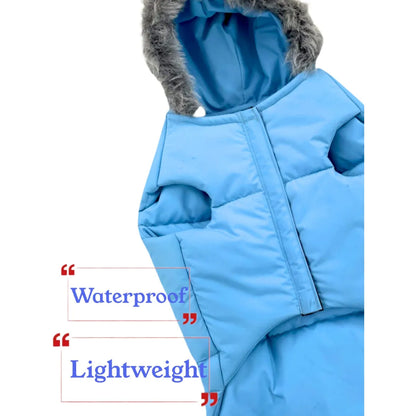 Sky Blue Waterproof & Lightweight Dog Puffer Jacket