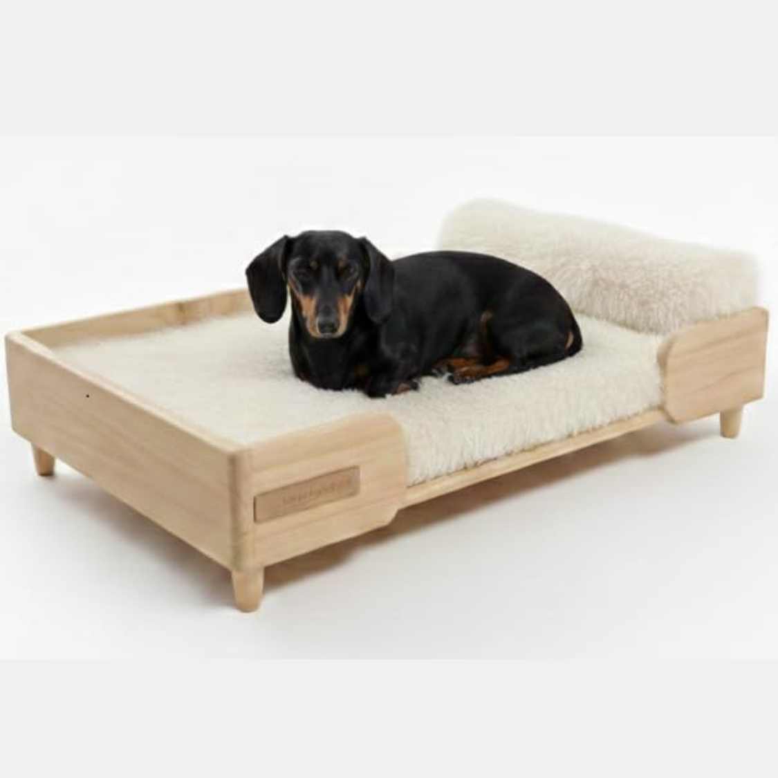 Luxury Wooden Pet Bed With Cushion For Small Dogs & Cats