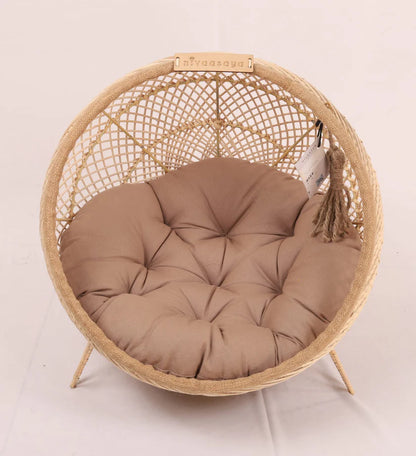 Handmade Luxury Wooden Pet   Bed for Cats & Small Dogs with Soft Cushion