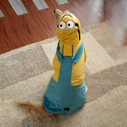 Furryfits Minion Mischief Hoodie | Playful Yellow Winter Pet Hoodie