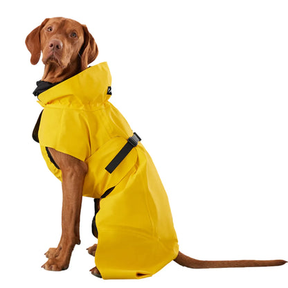 Yellow Waterproof Dog Raincoat with Hood