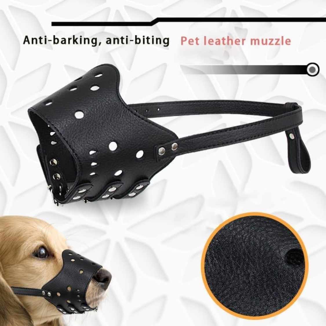 Adjustable Leather Dog Muzzle | Anti-Bite & Anti-Bark Control