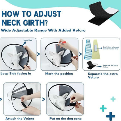 Protective Elizabethan Collar with Velcro for Dogs and Cats